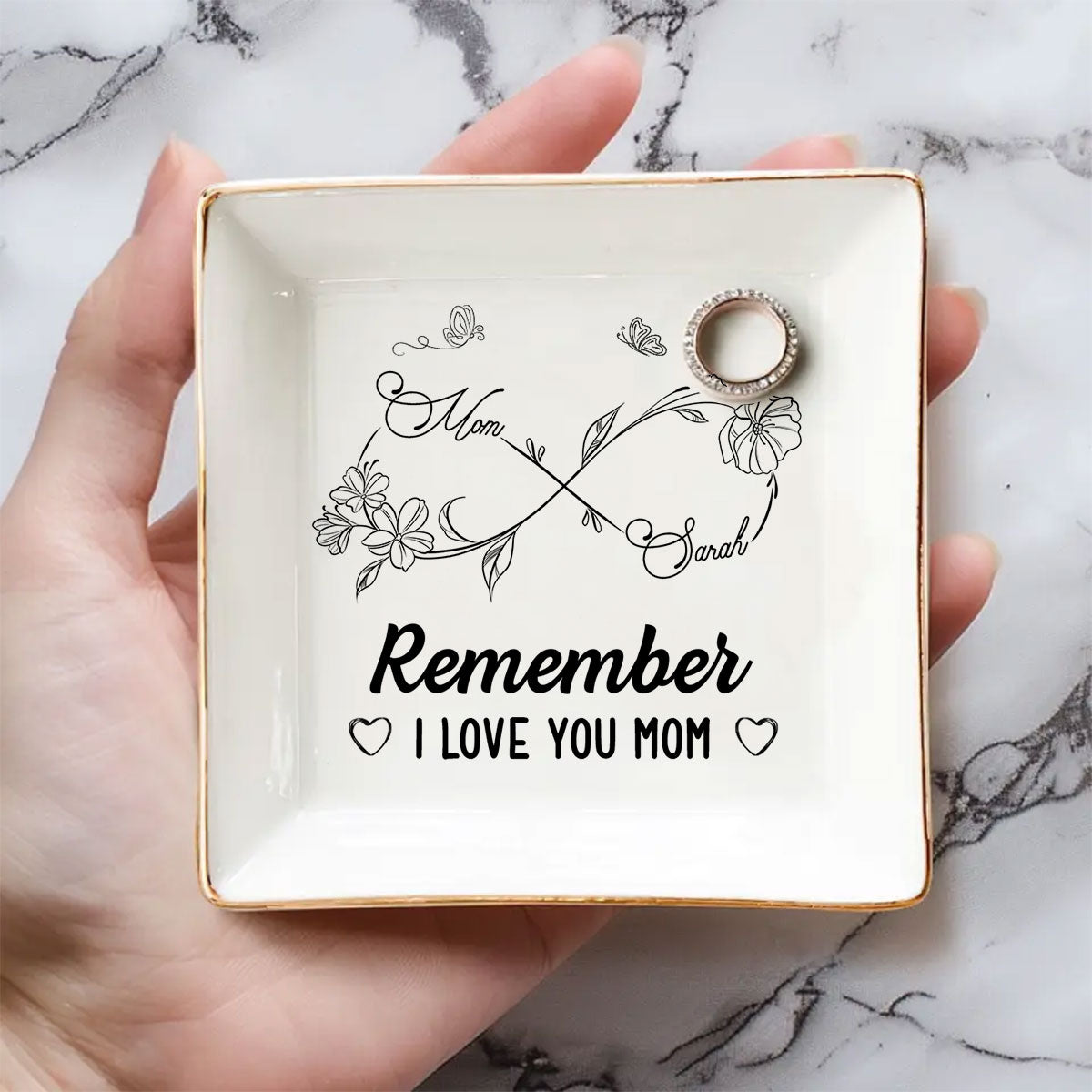 Endless Love For Mom Keepsake - Personalized Custom Jewelry Dish