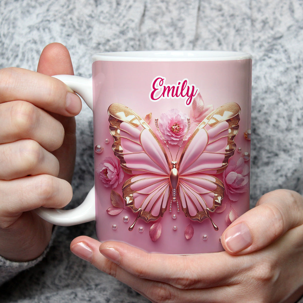 Butterfly Beautiful - Personalized Custom 3D Effect Coffee Mug