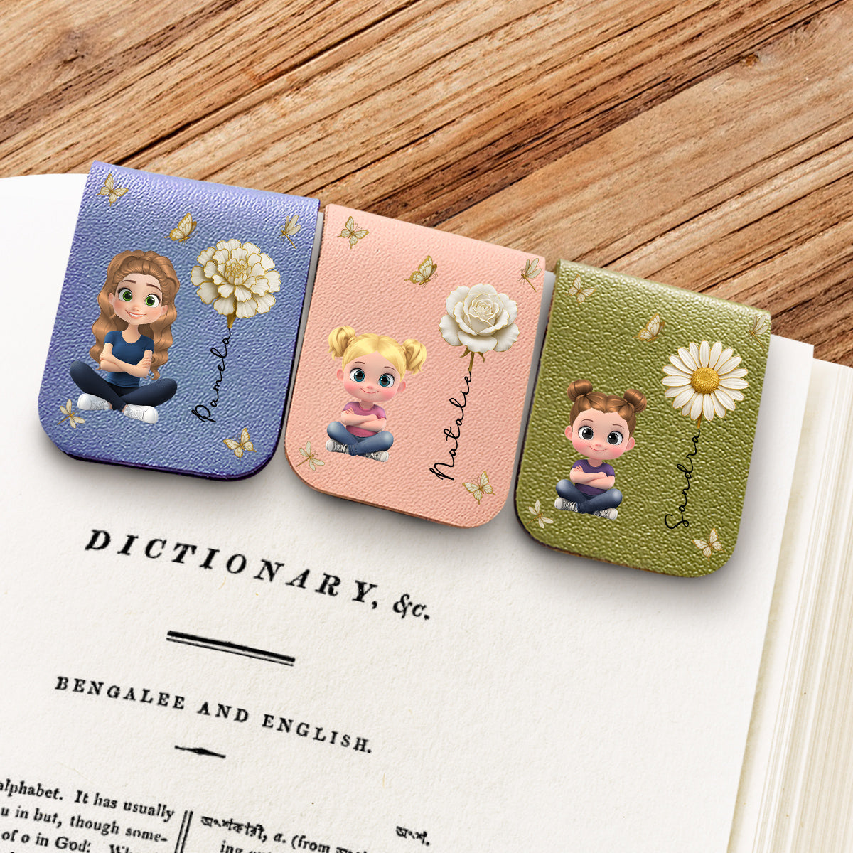 Floral Soul - Personalized Custom Leather Bookmark