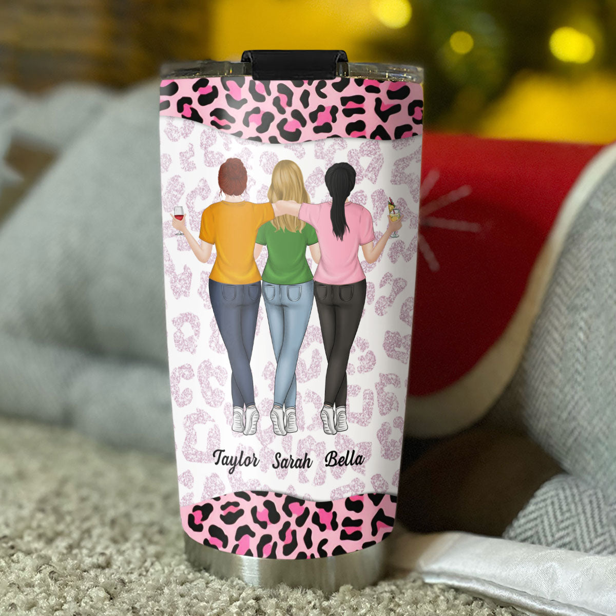 Because Of You I Laugh A Little Harder My Badass Bestie - Personalized Custom Tumbler
