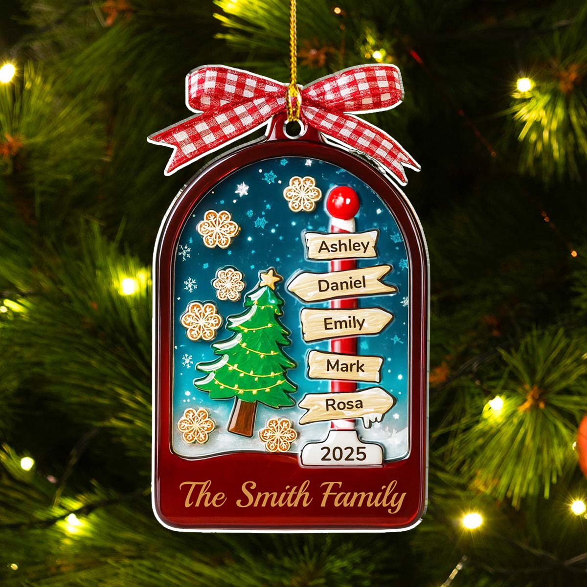 All Is Bright Family - Personalized Custom Acrylic Ornament