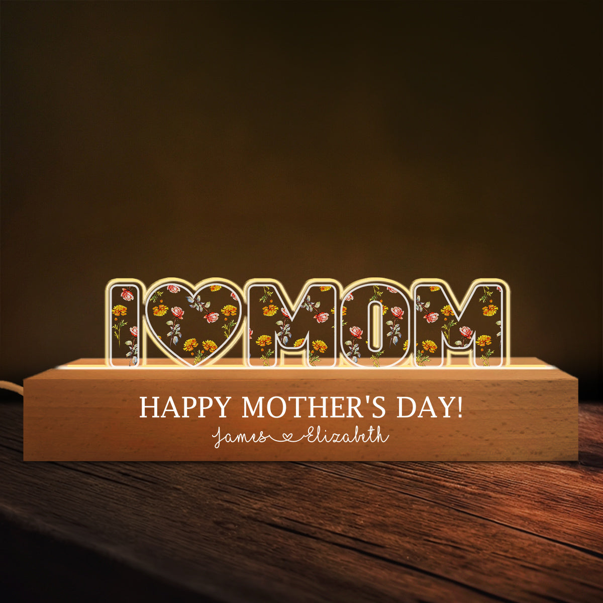 Everything We Are Is Because Of You  - Personalized Custom Acrylic Letters 3D LED Night Light