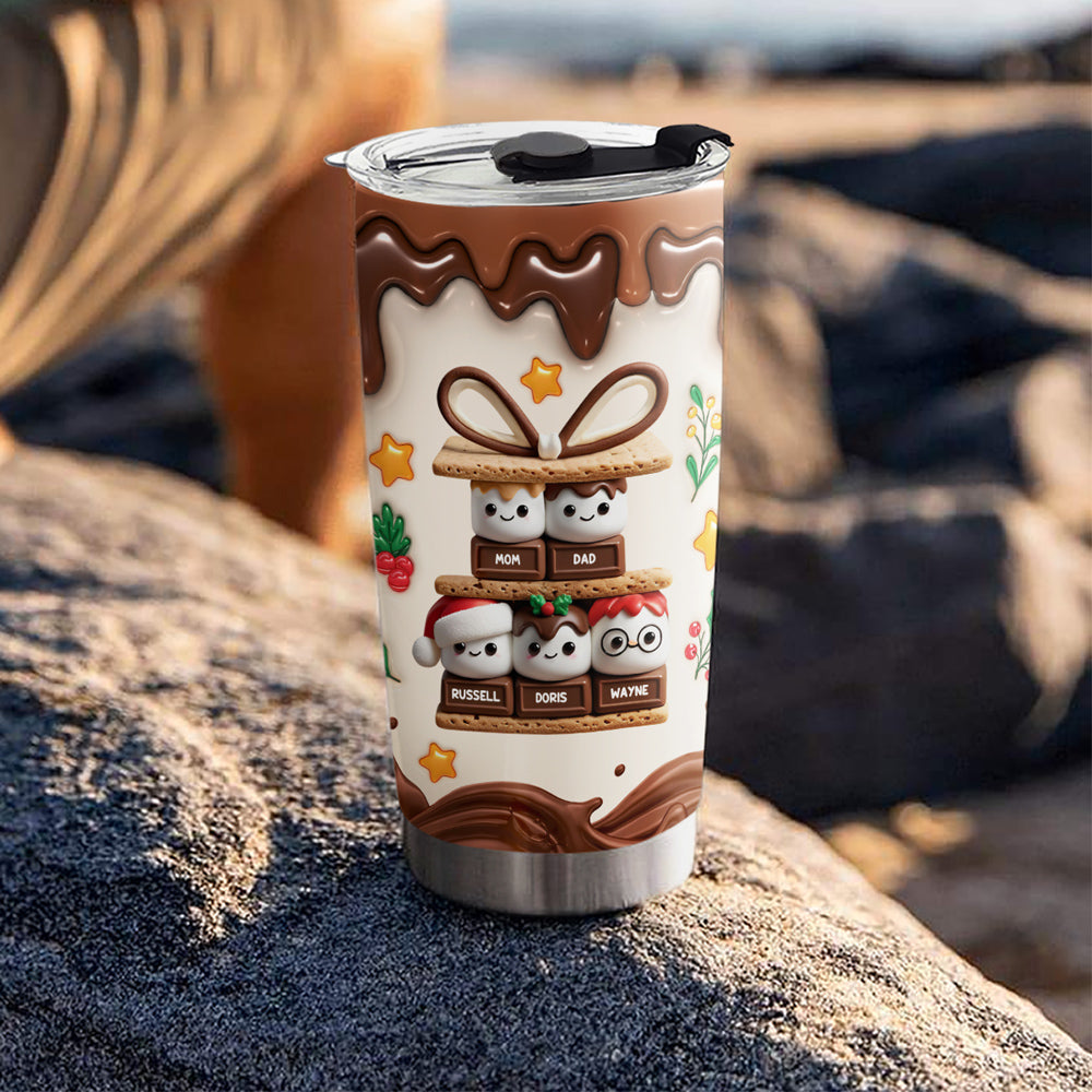 Happy Smores Christmas - Personalized Custom 3D Inflated Effect Tumbler