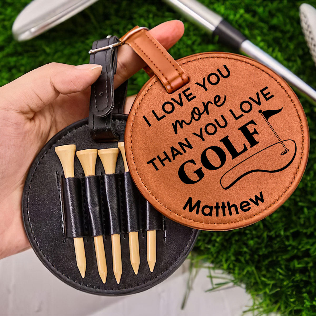 I Love You More - Personalized Custom Golf Tee Bag