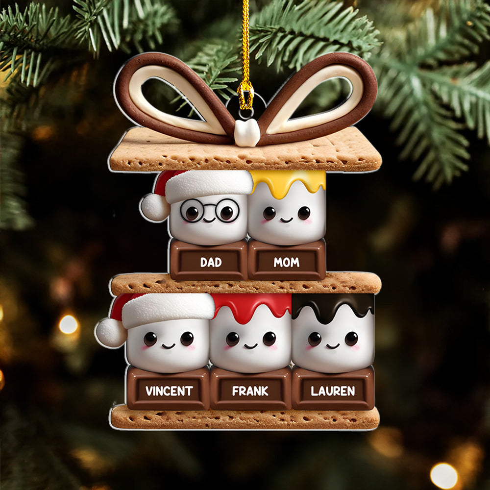 Happy Smores Version 2 - Personalized Custom Acrylic Ornament - Gifts For Family, Friends, Coworkers