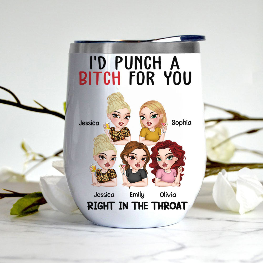 Punch For My Bestie - Personalized Custom Wine Tumbler