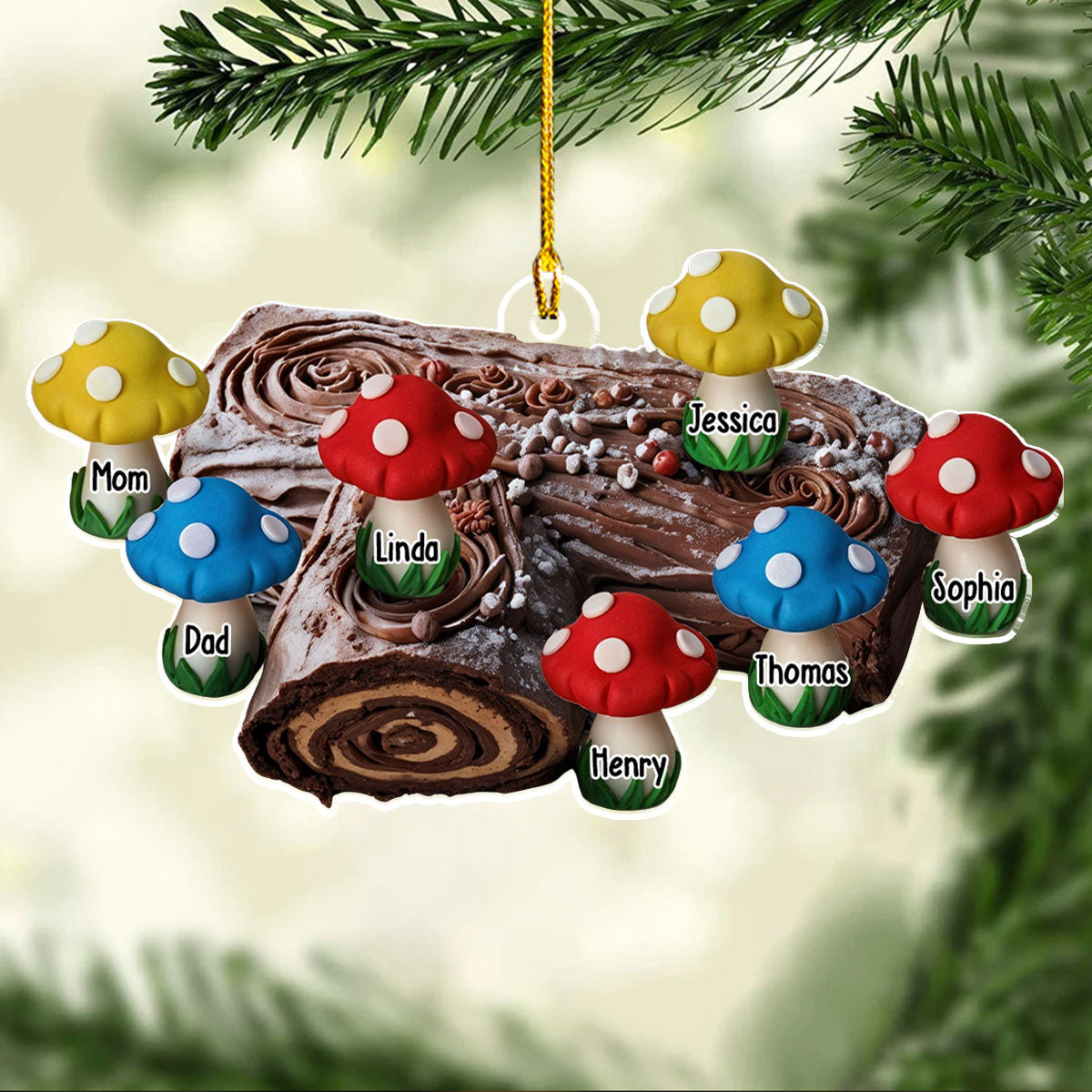 Yule Log Cake Crew - Personalized Custom Acrylic Ornament