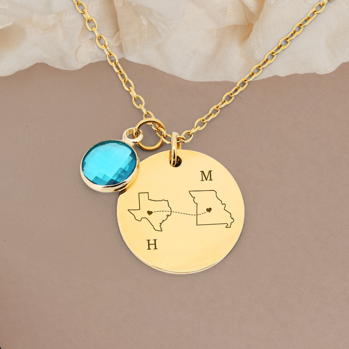 I Wish We Lived Closer - Personalized Custom Birthstone Necklace