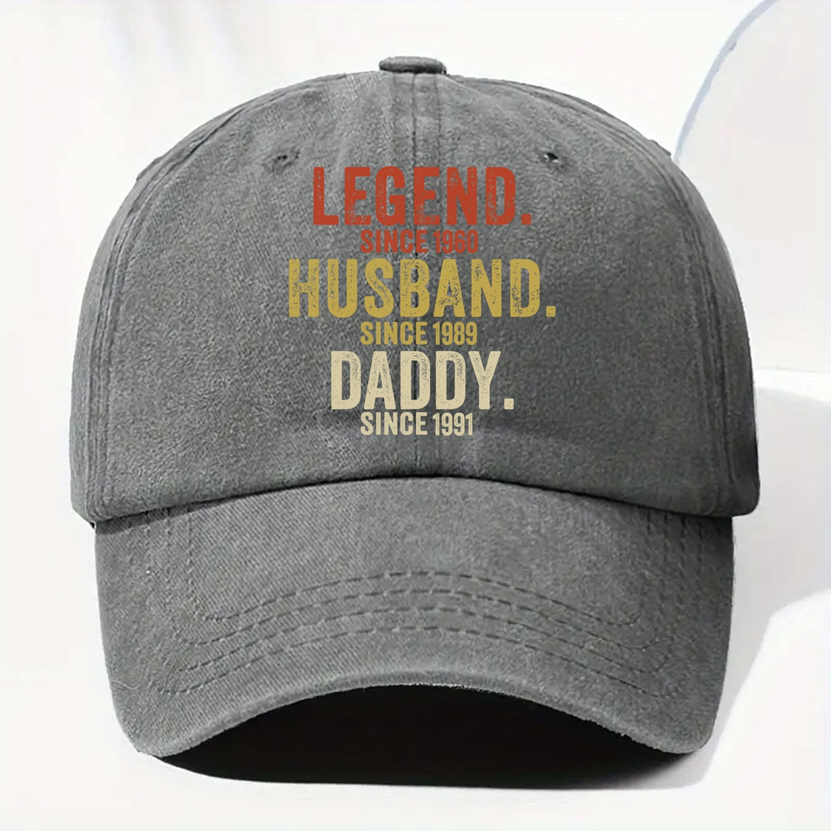 Legend Husband Dad Papa - Personalized Custom Vintage Washed Denim Cap