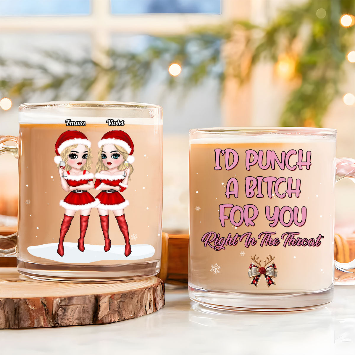 Punch Bitch - Personalized Custom Glass Mug