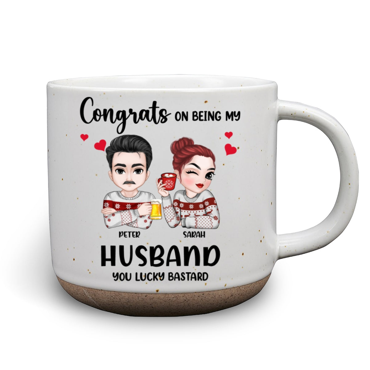 Congrats On Being My Husband - Personalized Custom Pottery Mug