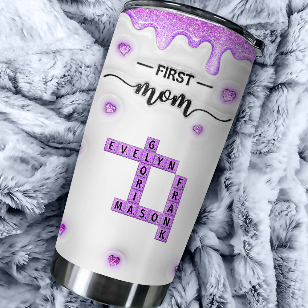 First Mom Now Grandma Crossword - Personalized Custom 3D Inflated Effect Tumbler
