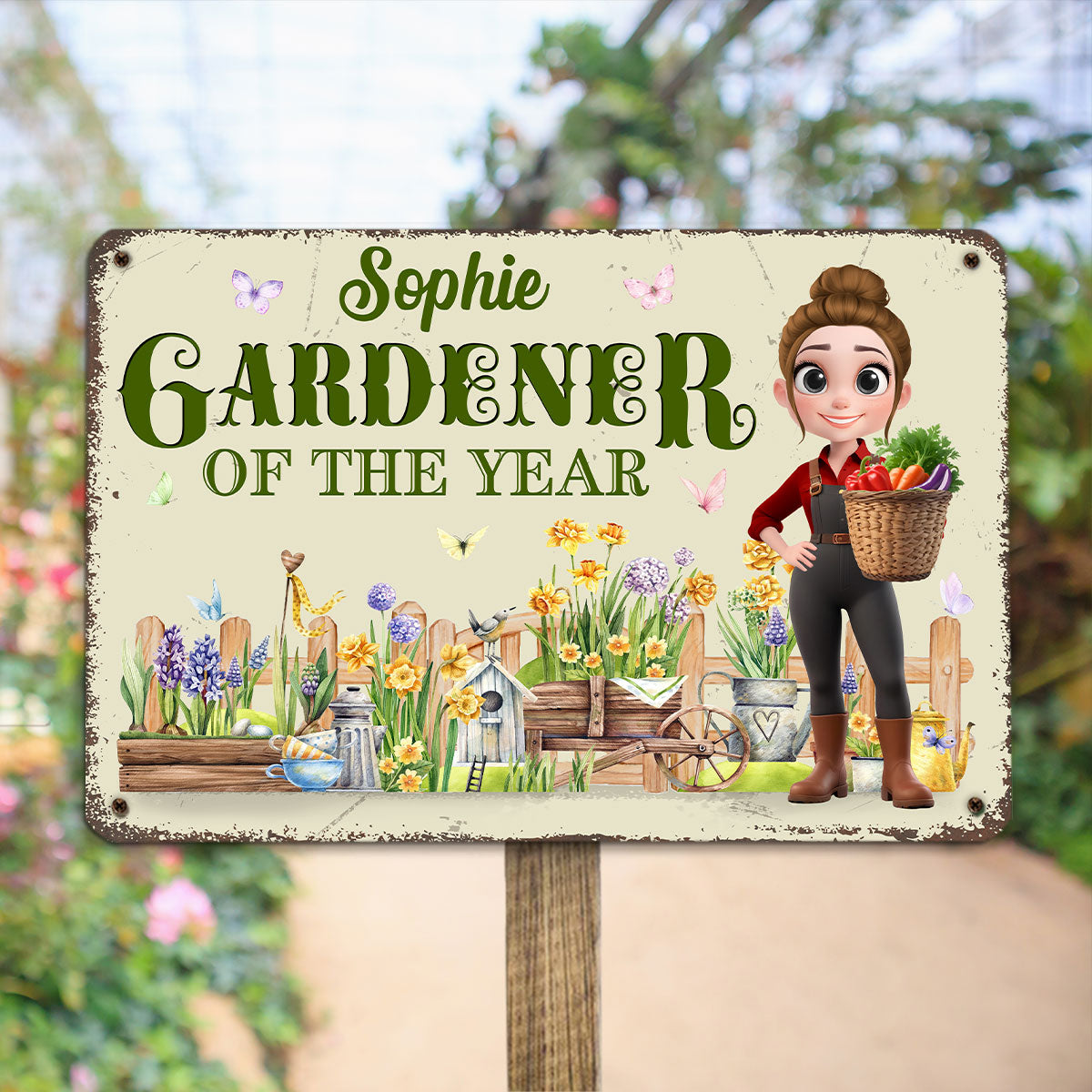 Gardener Of The Year - Personalized Custom Metal Sign