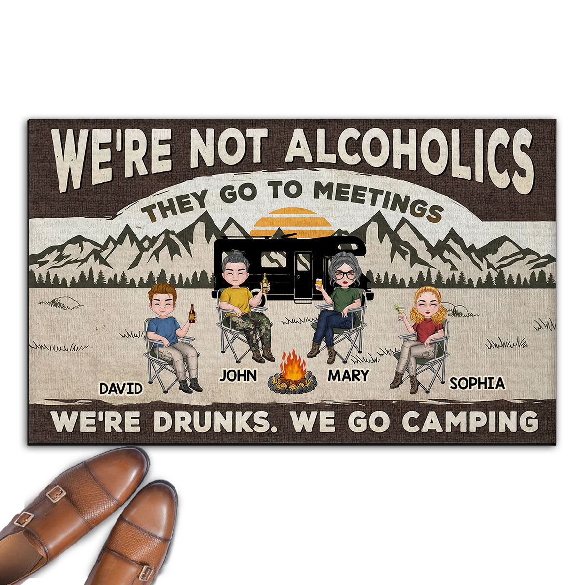 We Are Not Alcoholics - Personalized Custom Doormat