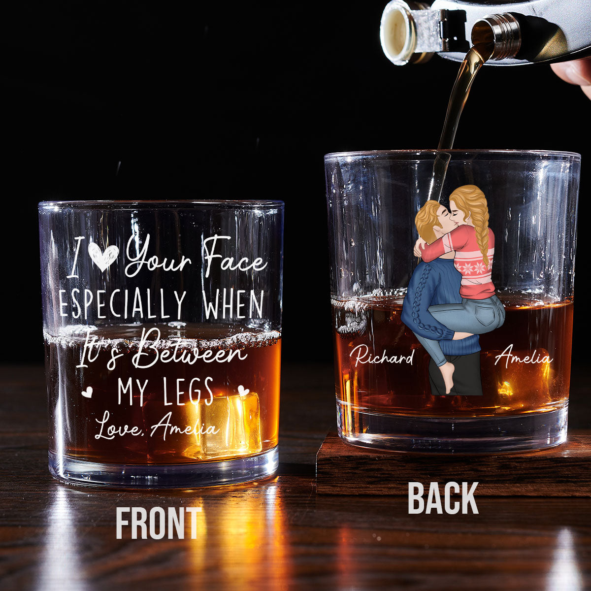 I Really Love Your Face - Personalized Custom Whiskey Glass