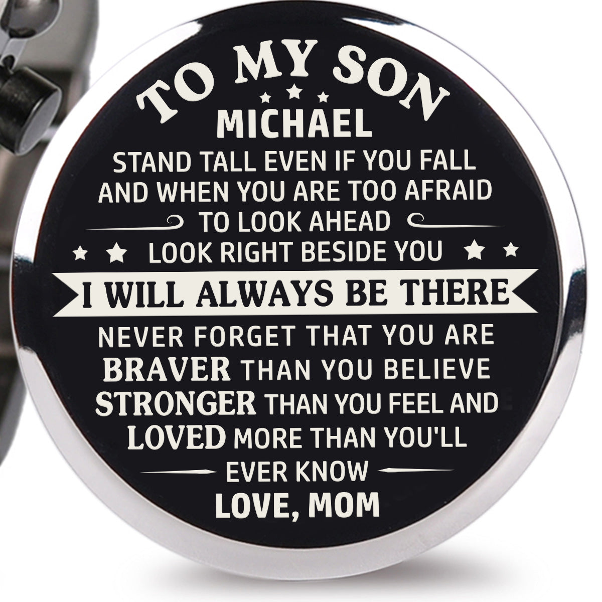 To My Son - I Will Always Be There - Personalized Engraved Chronograph Wooden Watch GQ026