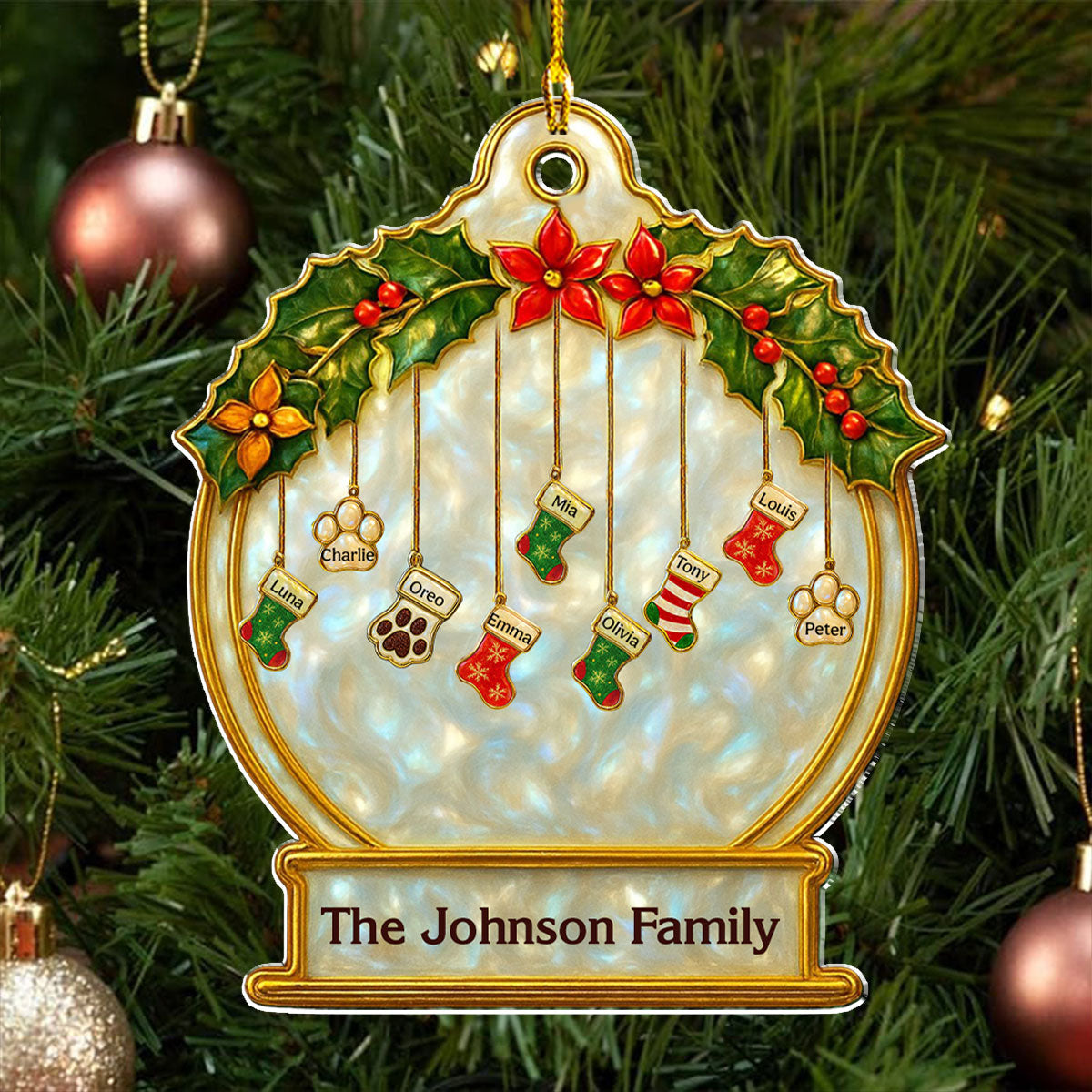 Family Stockings - Personalized Custom Acrylic Ornament