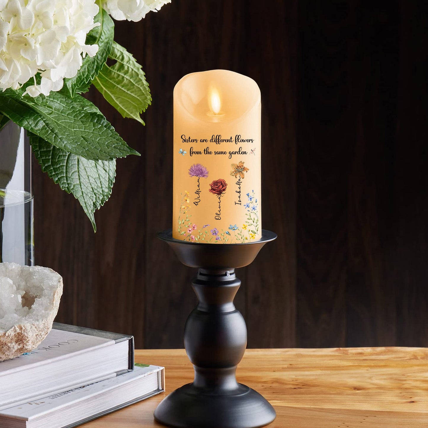 Flowers Friends - Personalized Custom LED Candle