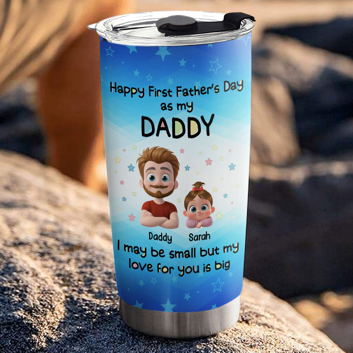 First Father Day With Baby - Personalized Custom Tumbler