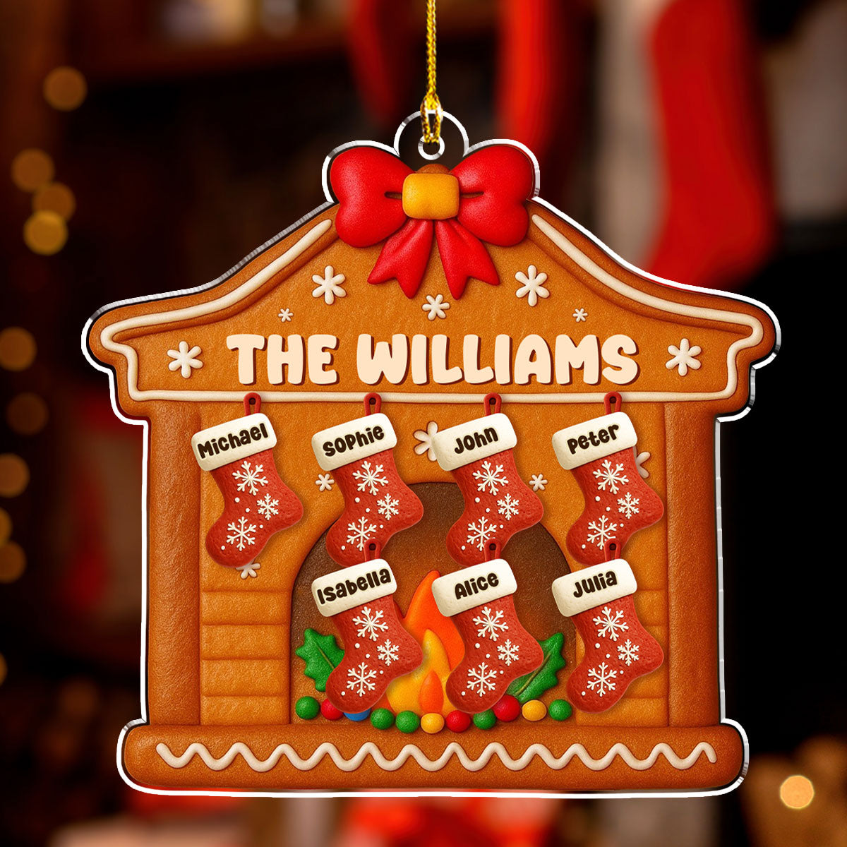 Family Fireplace - Personalized Custom Acrylic Ornament
