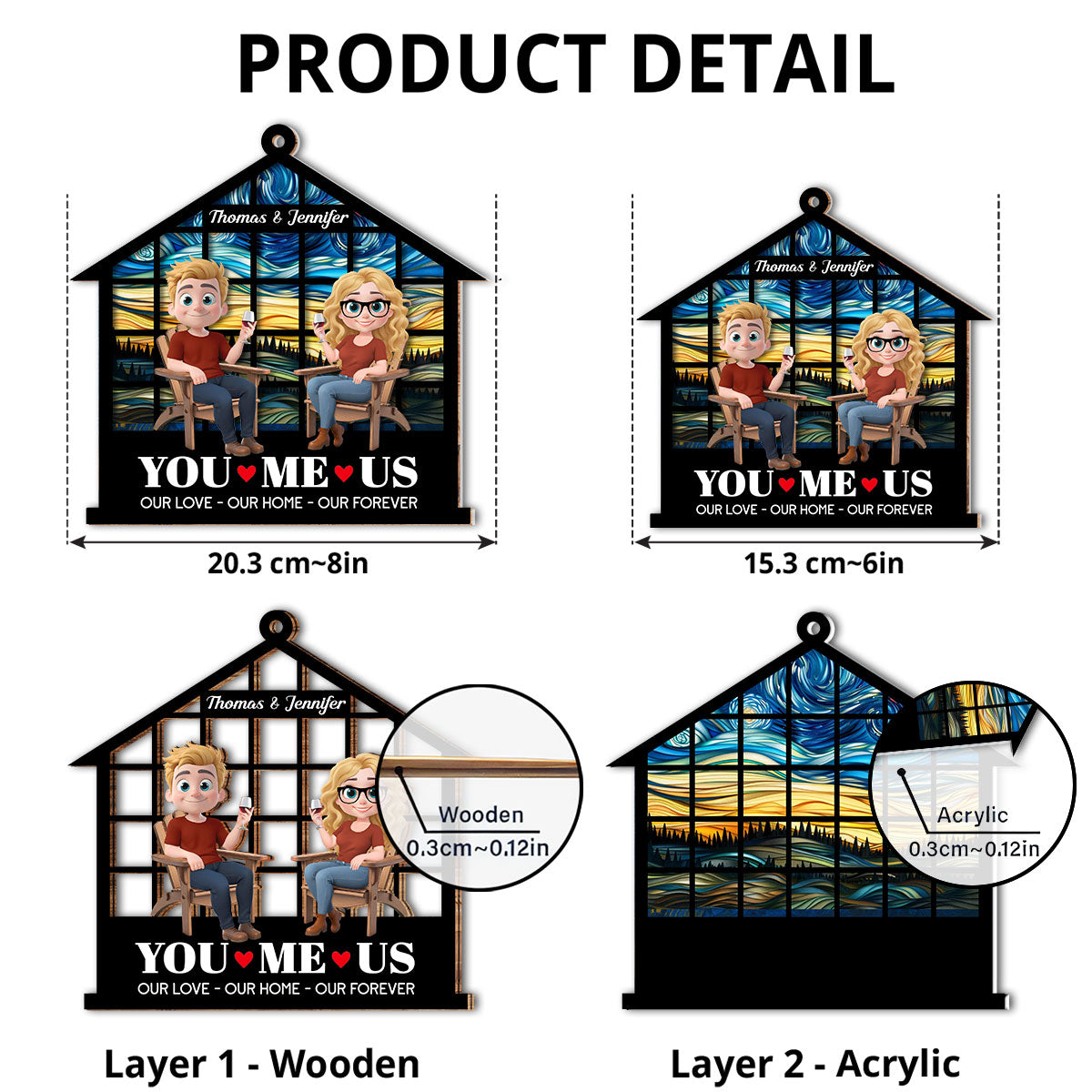 Home Begins With Our Love -  Personalized Custom Suncatcher