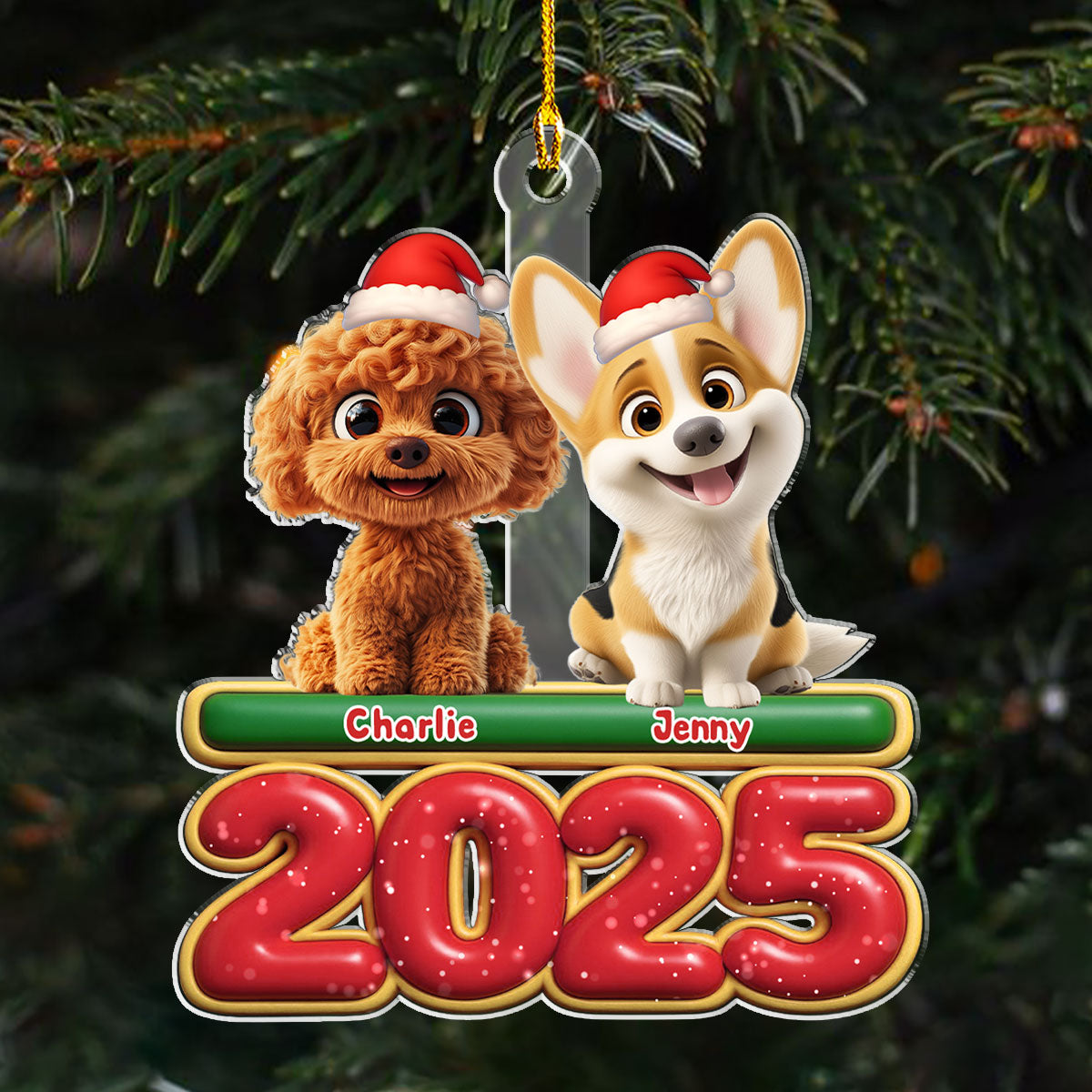 My Dog Is Here - Personalized Custom Acrylic Ornament