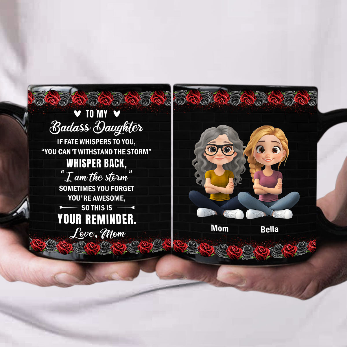 To My Badass Daughter - Personalized Custom Coffee Mug