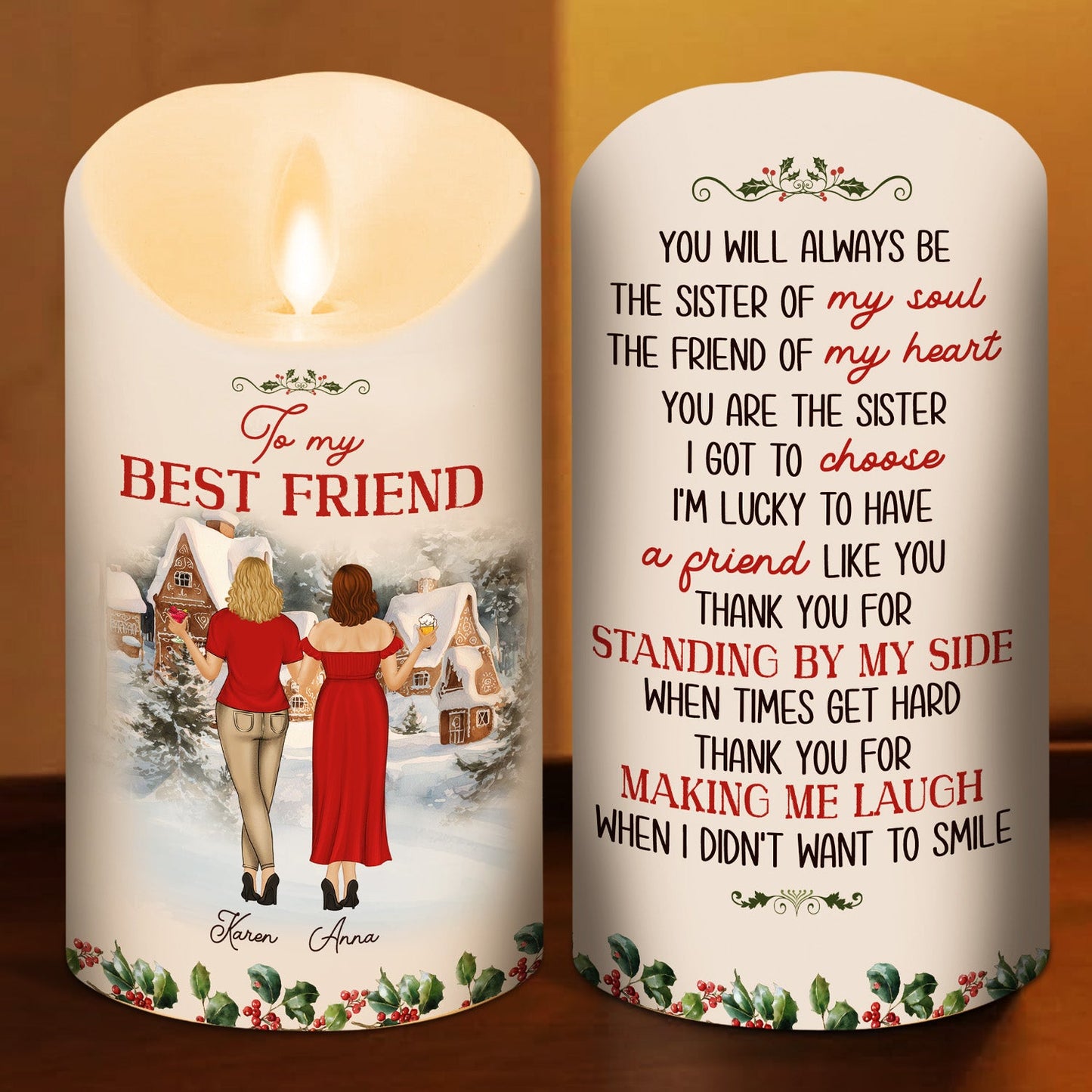 Christmas Cozy Crew - Personalized Custom LED Candle
