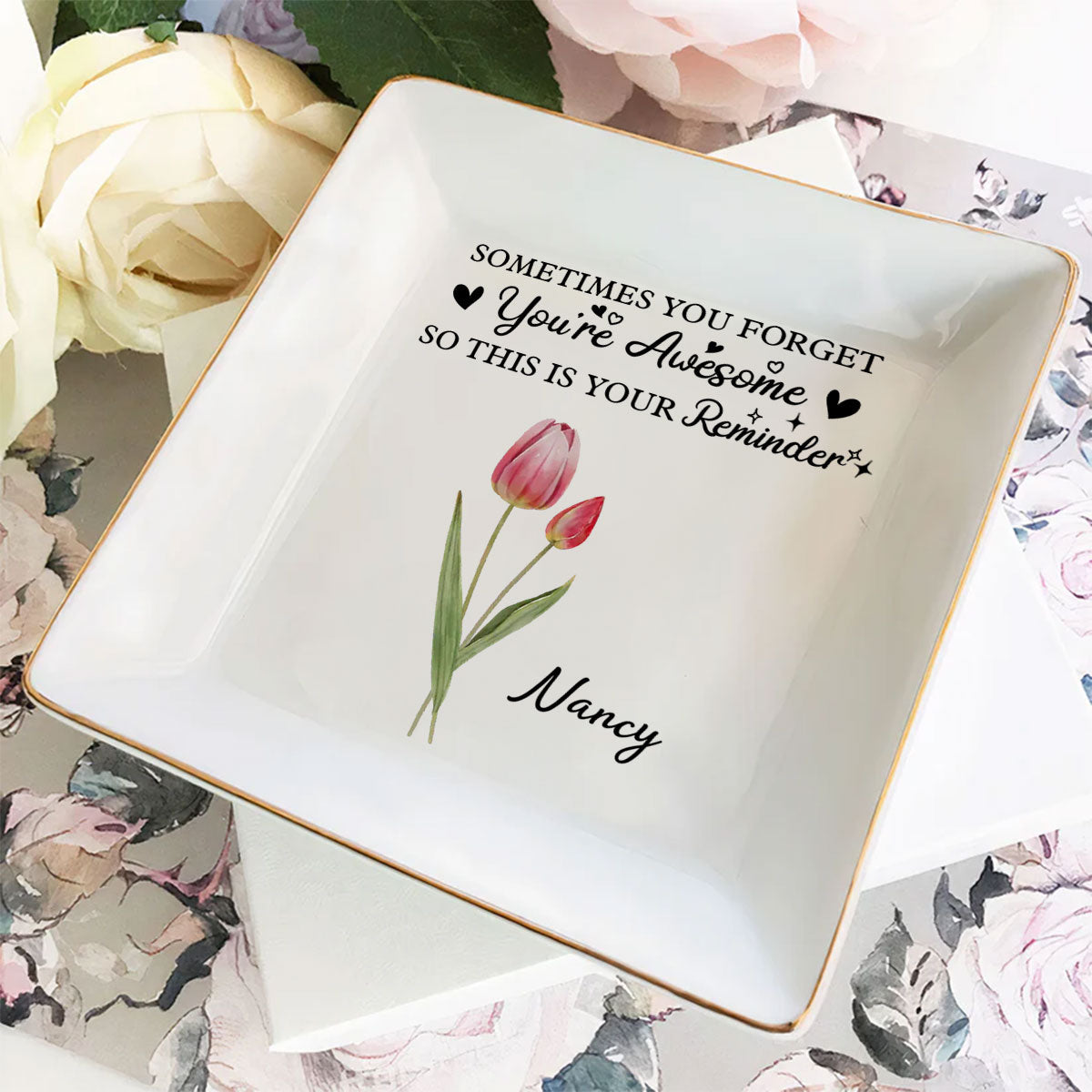 You Are Awesome - Personalized Custom Jewelry Dish