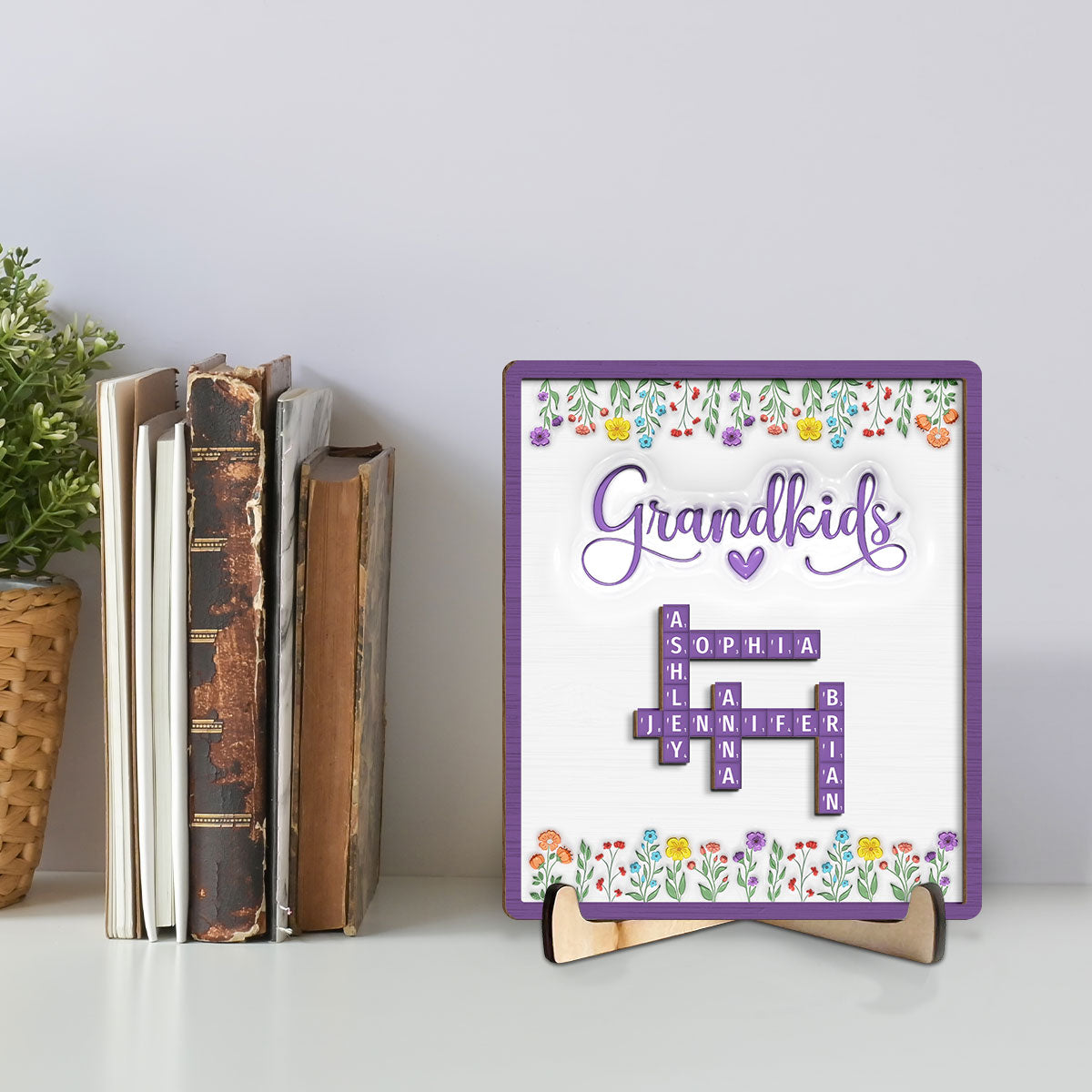 Love My Grandkids Crossword - Personalized Custom Wooden Plaque