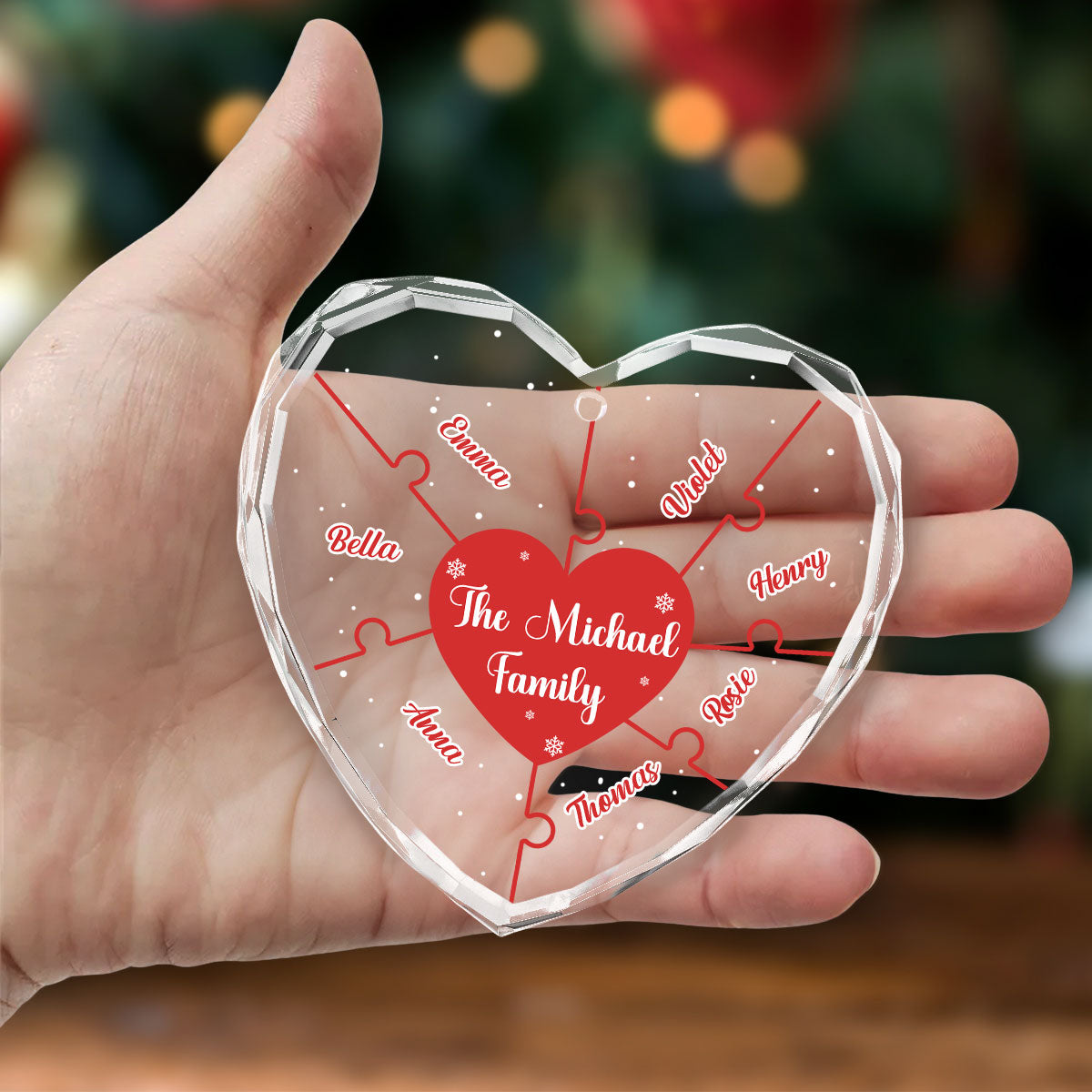 Christmas Together We Make A Family - Personalized Custom Glass Ornament