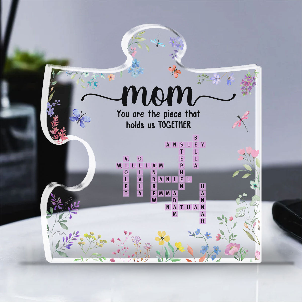 Mom Holds Us Together - Personalized Custom Acrylic Plaque