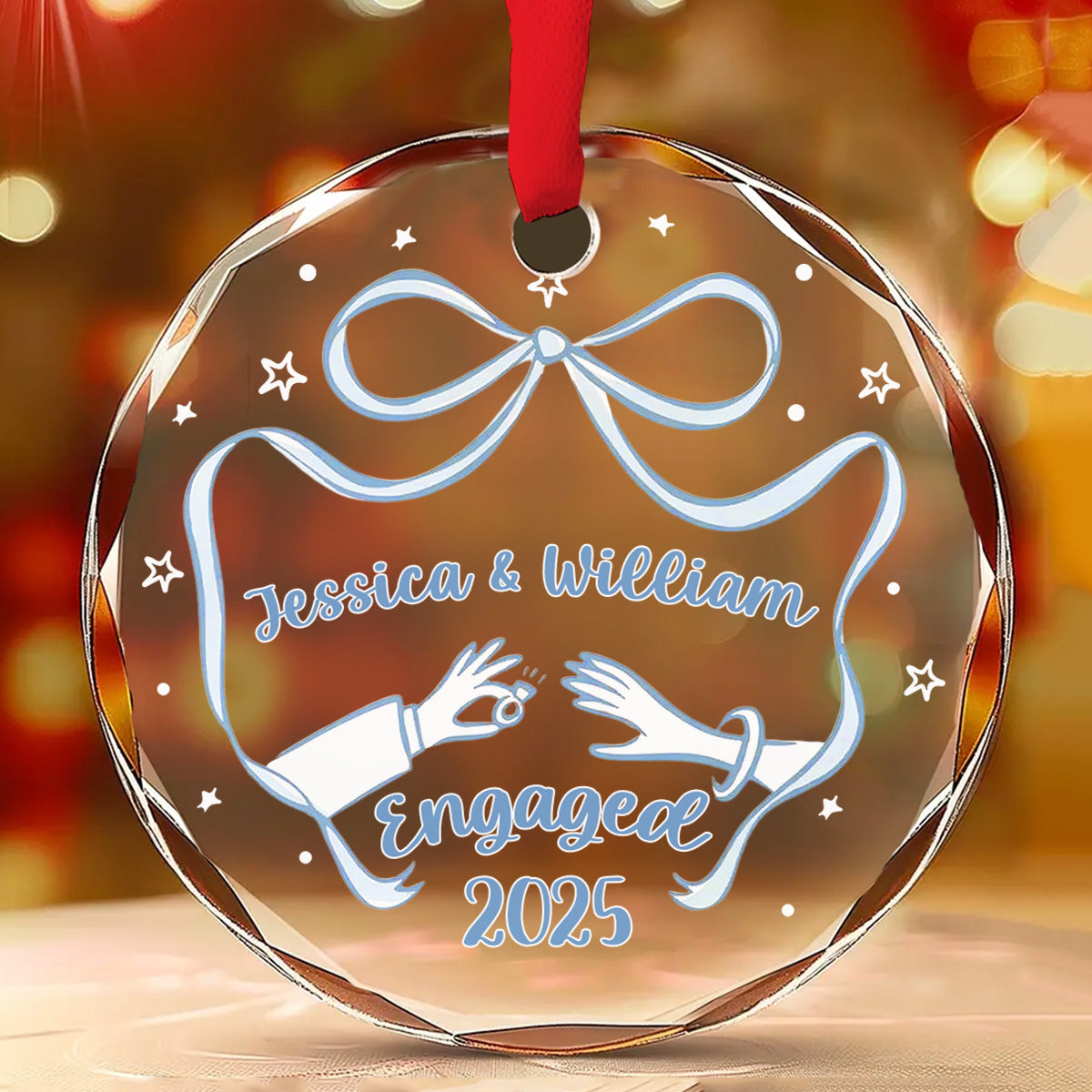 Our Engagement 2025 - Personalized Custom Glass Ornament