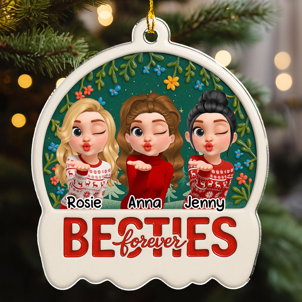 Snow Besties - Personalized Custom Acrylic Ornament