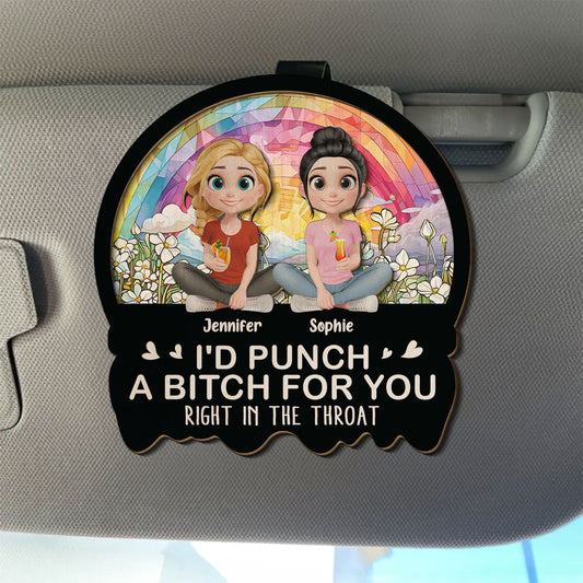 Right In The Throat For You Bestie Sister - Personalized Custom Car Visor
