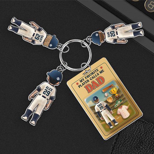 My Favorite Player Calls Me Dad - Personalized Acrylic Tag Keychain