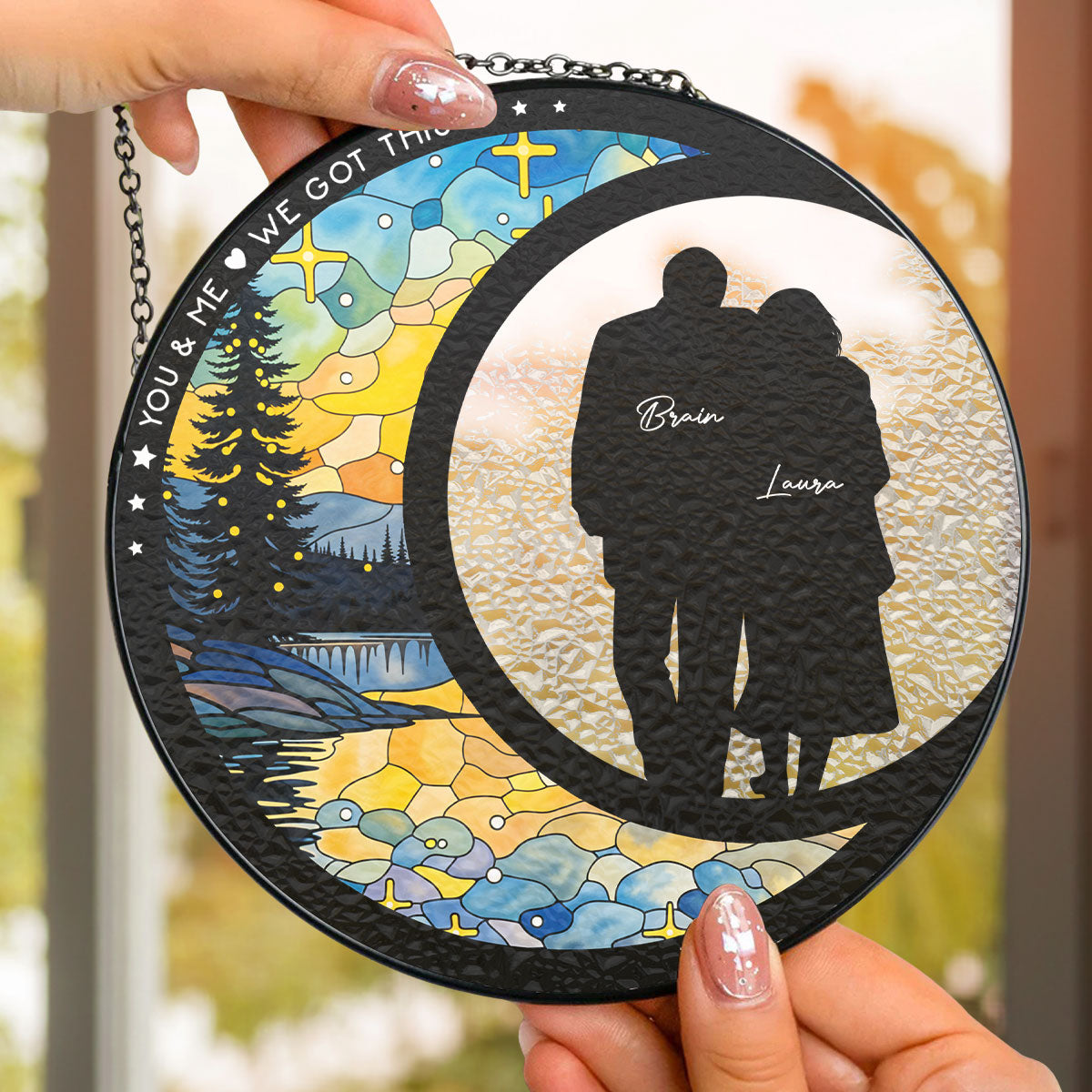 From Our First Kiss Till Our Last Breath - Personalized Custom Window Hanging Suncatcher