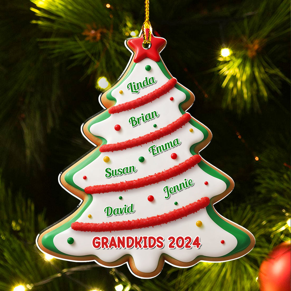 Family Christmas Cake - Personalized Custom Acrylic Ornament