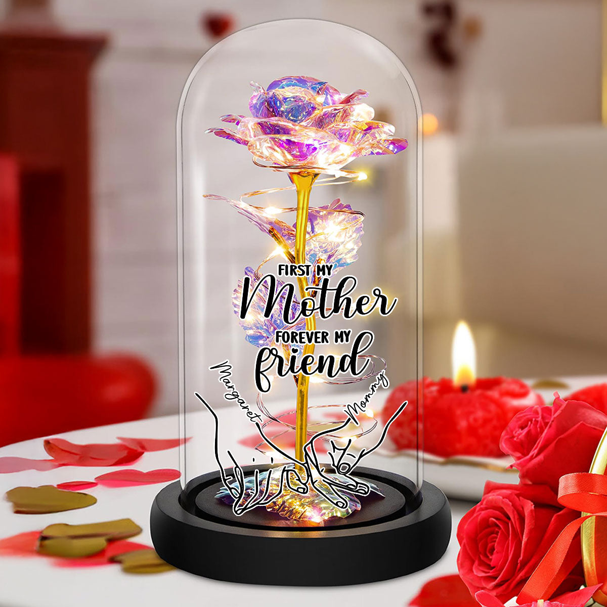 Forever My Friend - Personalized Custom Sparkly Rose