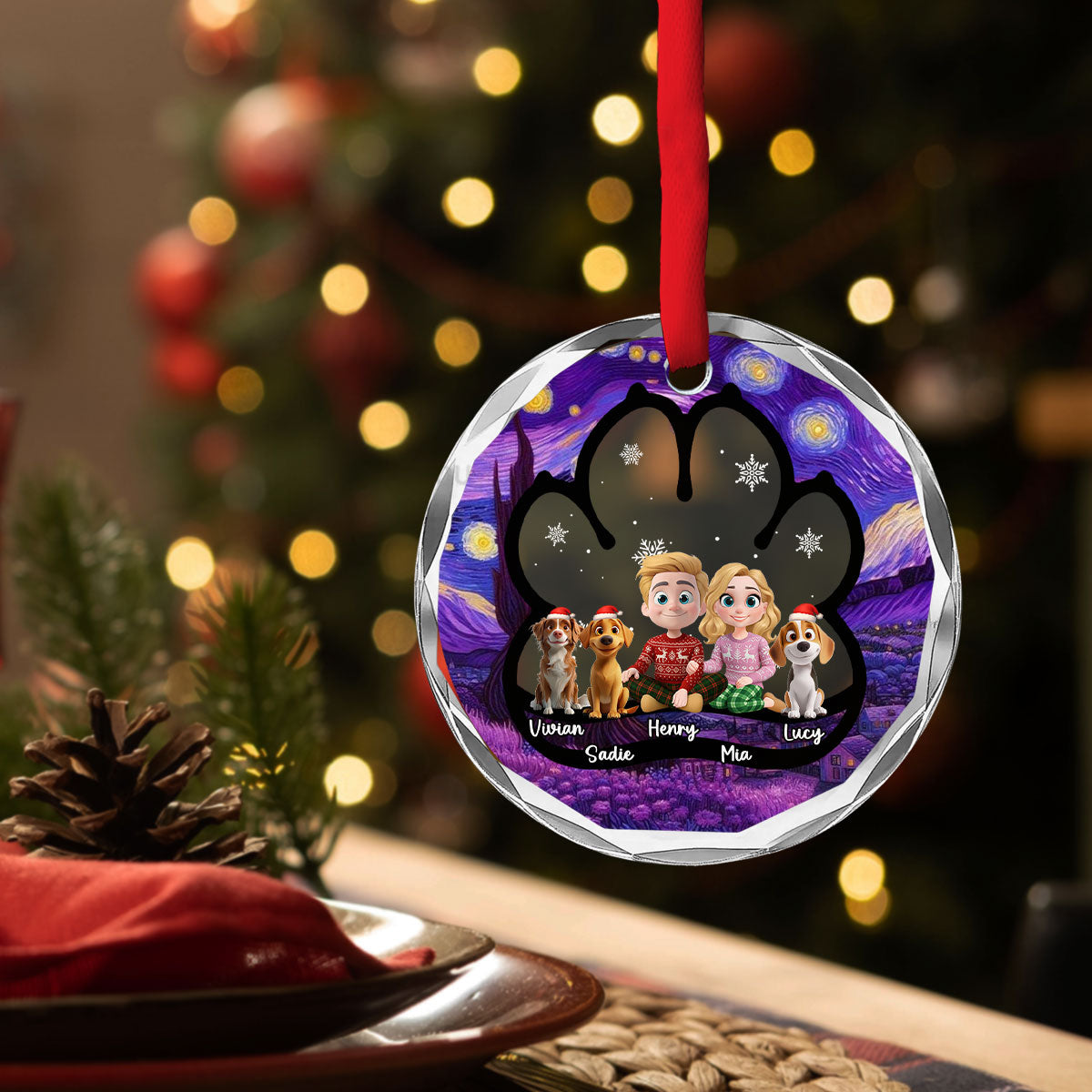 Here With Each Other - Personalized Custom Glass Ornament