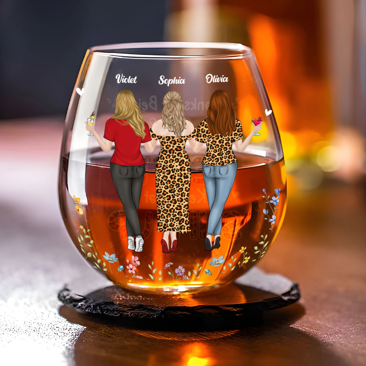 Thanks For Being My Best Friends - Personalized Custom Wine Glass