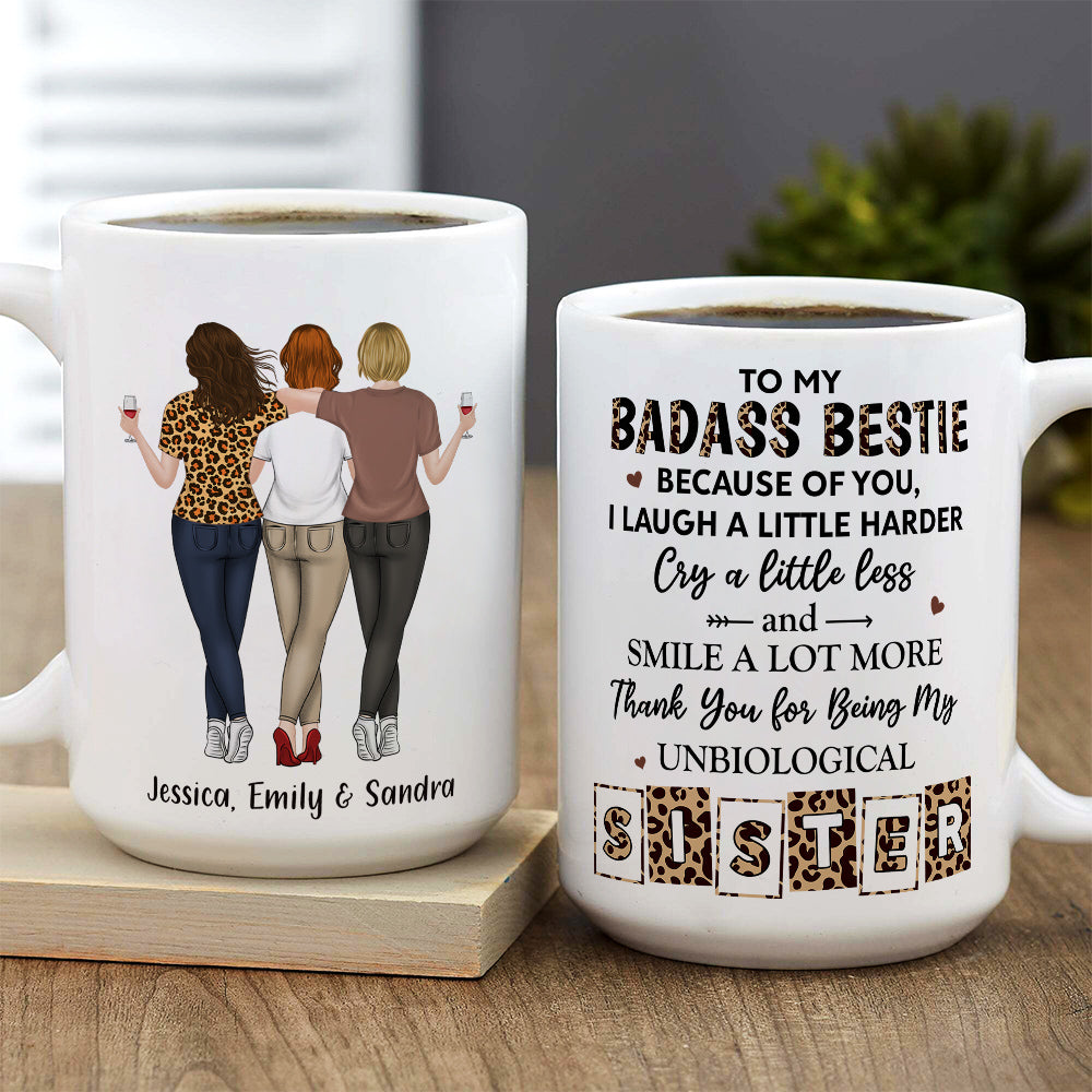 Because Of You Bestie - Personalized Custom Coffee Mug
