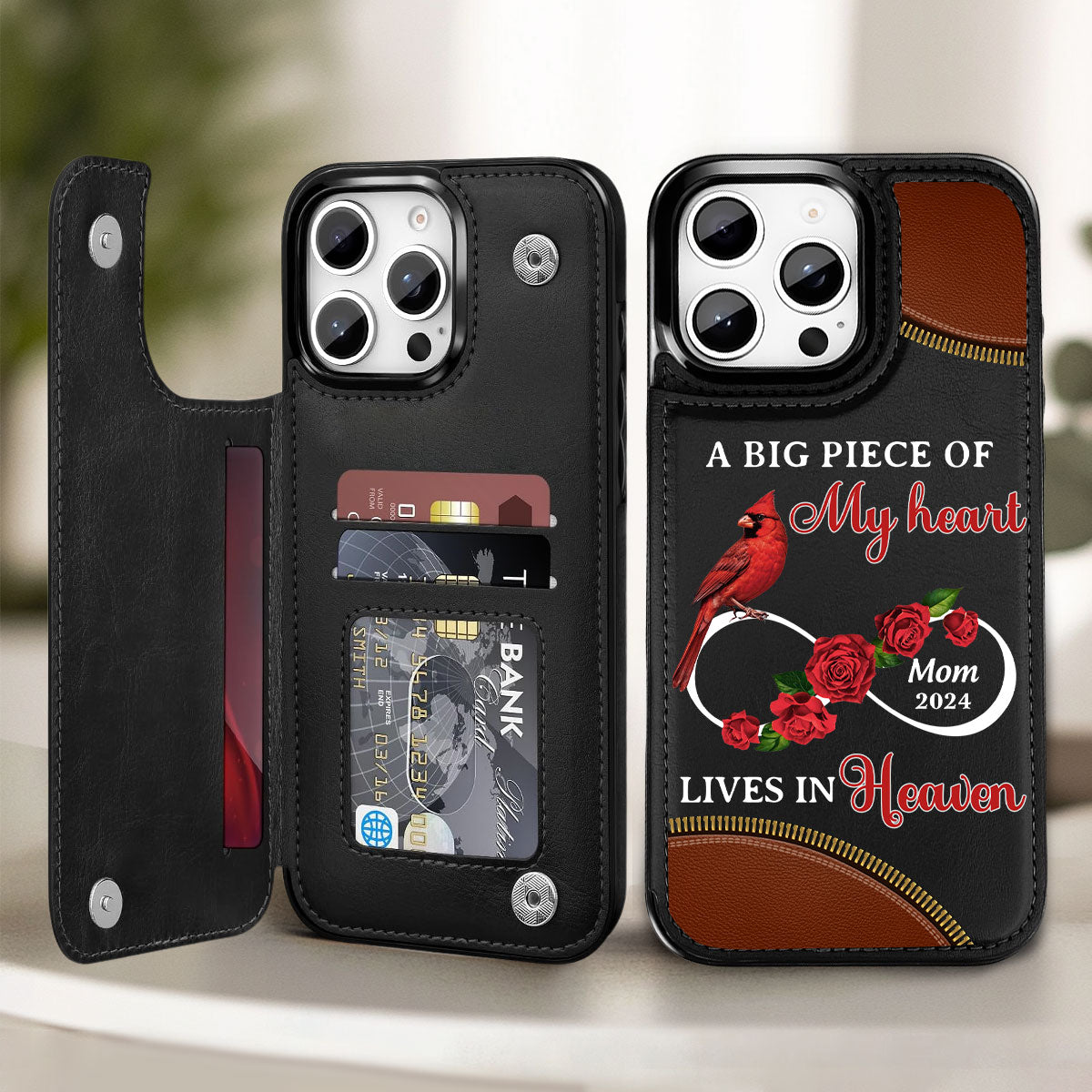 A Big Piece Of My Heart - Personalized Custom Leather Phone Case
