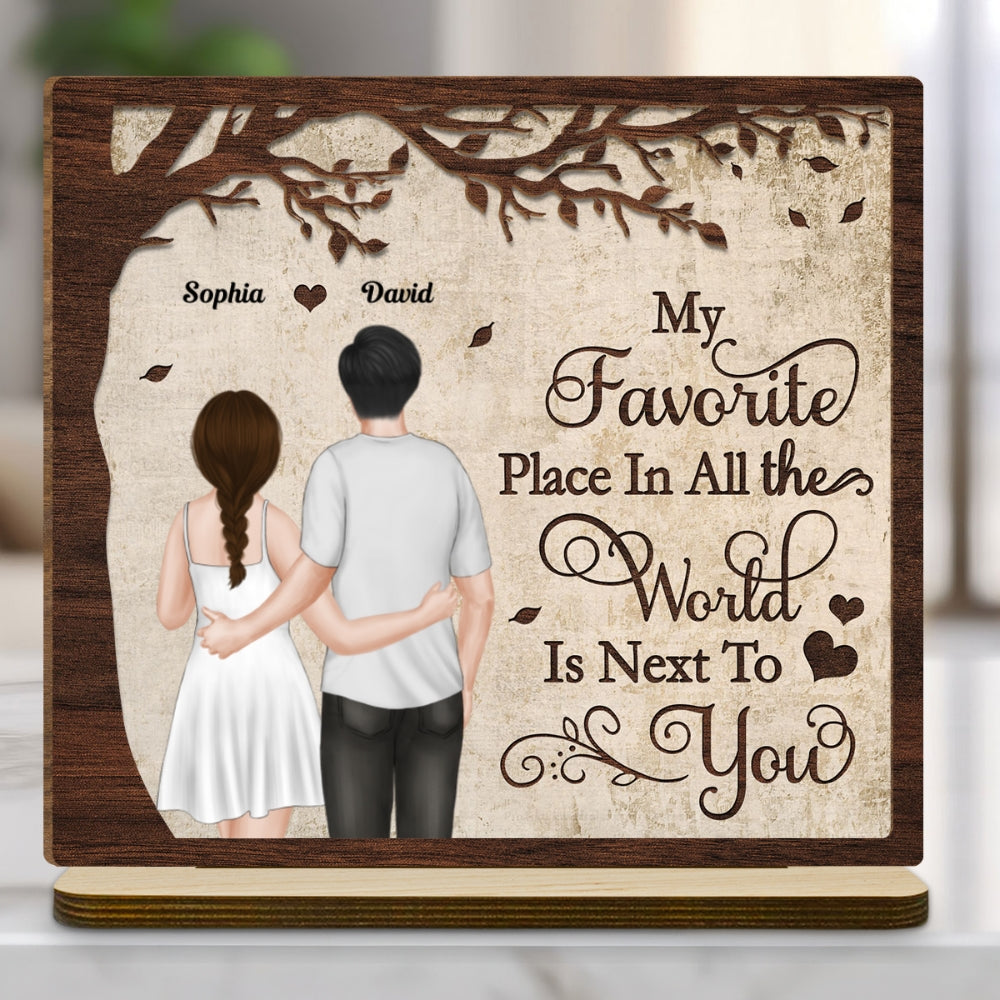 You Are Mine - Personalized Custom 2-Layer Wood Plaque With Flat Base