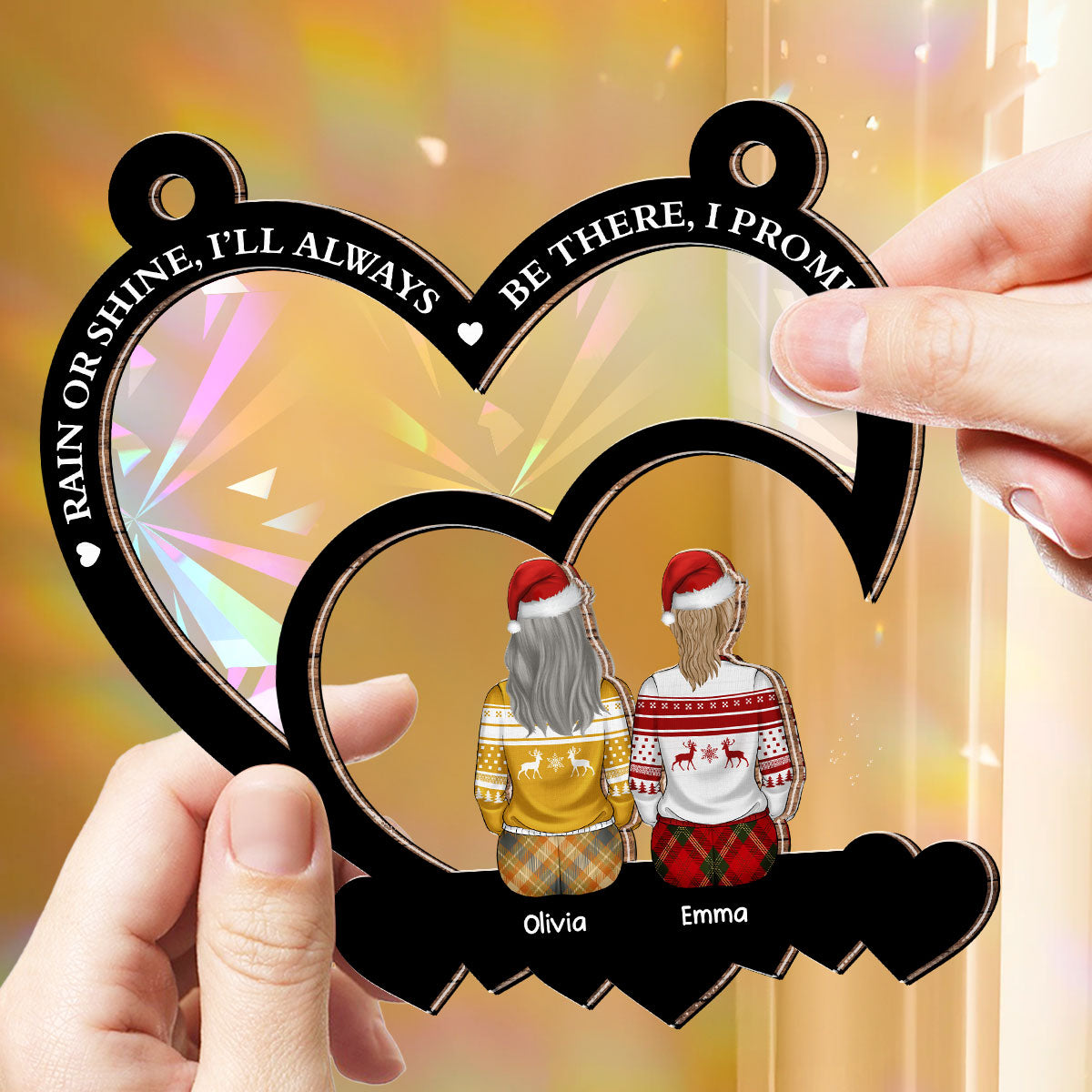 Friends Are The Sunshine - Personalized Custom Rainbow Suncatcher