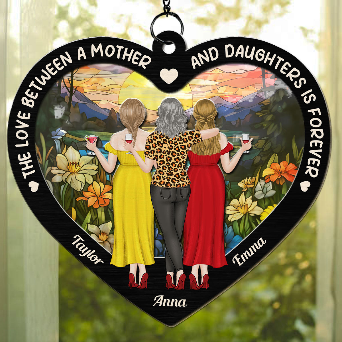 Mother And Daughter Forever Love - Personalized Custom Suncatcher