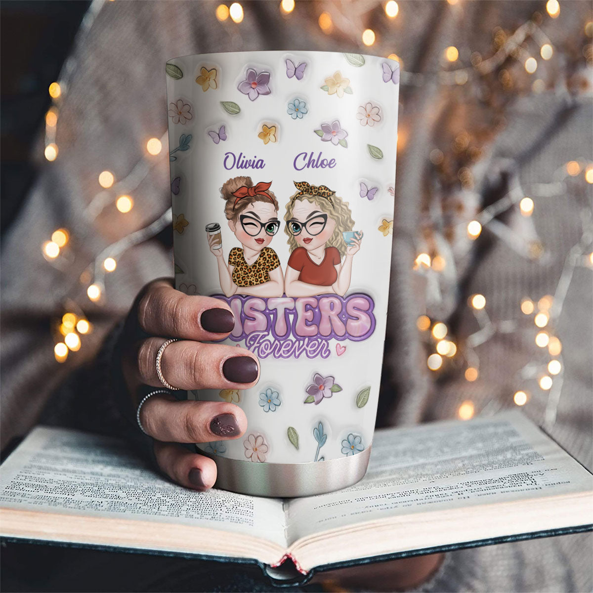 Besties Forever - Personalized Custom 3D Inflated Effect Tumbler
