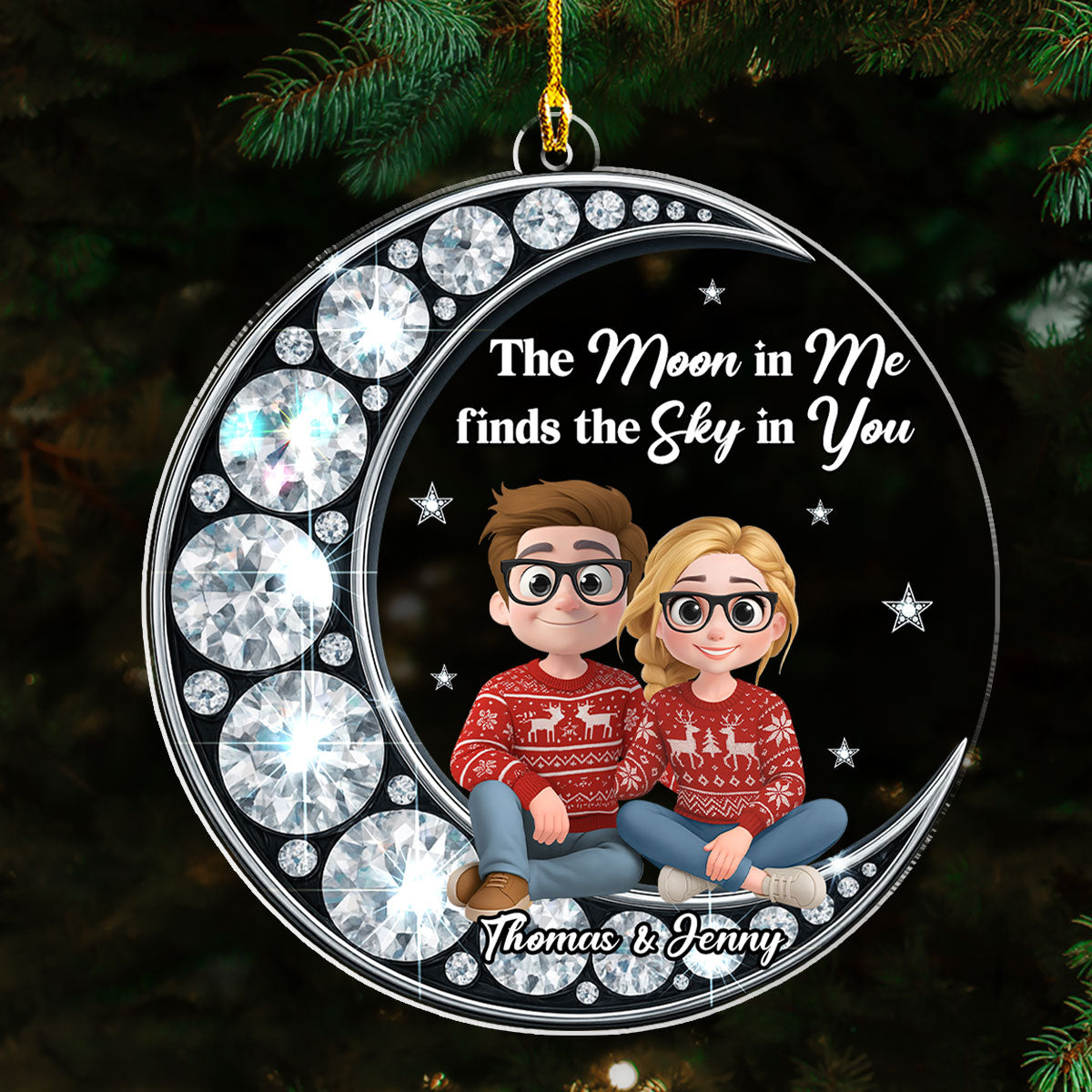 The Moon Found Her Sky - Personalized Custom Acrylic Ornament