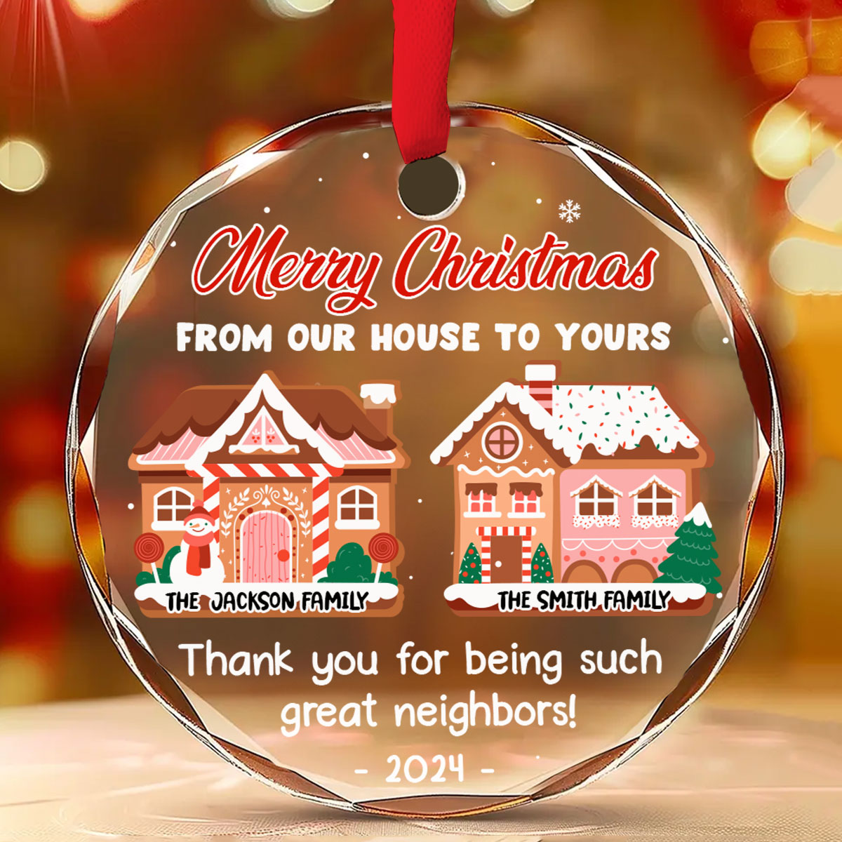 From Our House To Yours - Personalized Custom Glass Ornament