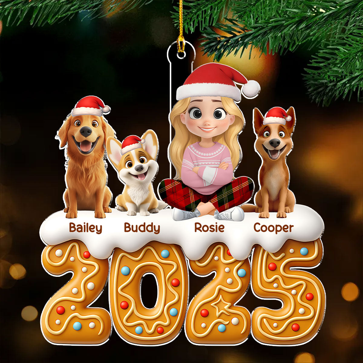 Dog Mom Dad Of The Year - Personalized Custom Acrylic Ornament